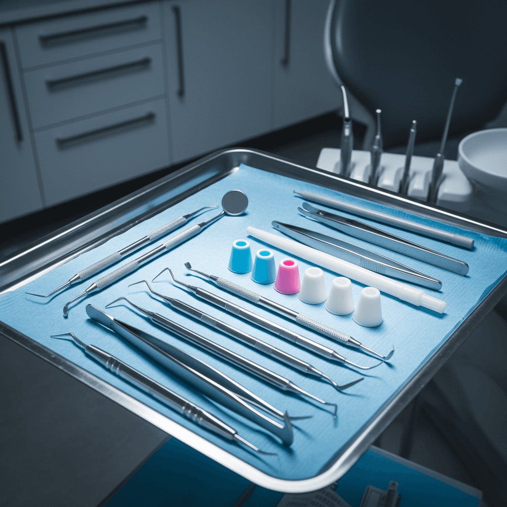 Professional dental care tools collection